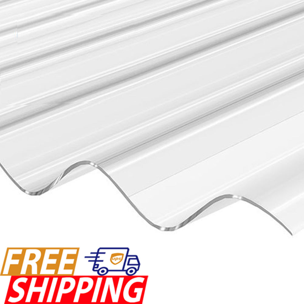 Corrugated Polycarbonate Roofing Sheet - Clear - 0.047 x 48 x 96