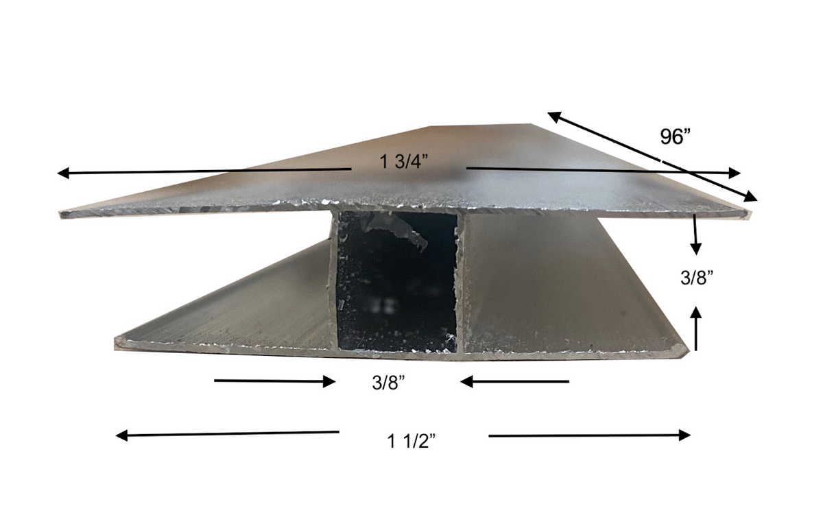 Twinwall Aluminum H Channels - 6mm x 96