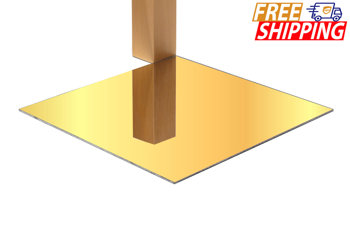 Acrylic Sheet - Mirror Gold - 1/8 inch thick - various sizes
