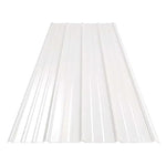 Falken Design G26 Corrugated Metal Roof Panel - Eco-Rib Galvalume Steel, Polyester White Finish, 36"x96", 0.75" Rib Height