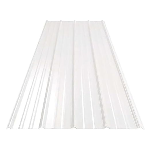Falken Design G26 Corrugated Metal Roof Panel - Eco-Rib Galvalume Steel, Polyester White Finish, 36"x96", 0.75" Rib Height