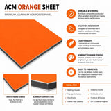 Orange acm panel 24 x 36 x 1/8 inch — set of 10