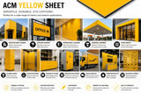 Yellow acm panel 12 x 48 x 1/8 inch — set of 3