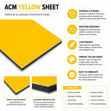 Yellow acm panel 24 x 48 x 1/8 inch — set of 7
