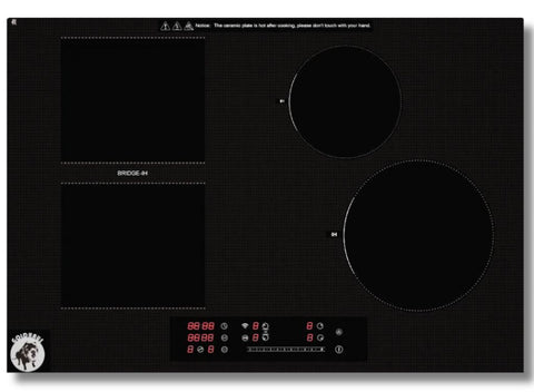 GoldHaus 30" 4 Burner Induction Cooktop with 2500W Boost, Touch Slider, WiFi Control, Black Kanger Glass