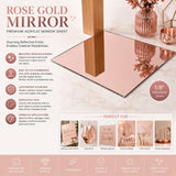 Rose-Gold acrylic mirror 48 x 96 x 1/8 inch with mirror finish — set of 10