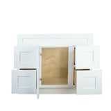 White Shaker vanity sink double kitchen cabinet 48W x 21D x 34.5H