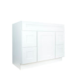 White Shaker vanity sink double kitchen cabinet 48W x 21D x 34.5H