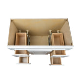 White Shaker vanity sink double kitchen cabinet 48W x 21D x 34.5H