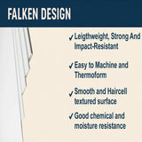 White abs sheet 24 x 96 x 1/4 inch with haircell finish — set of 3