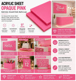 Pink acrylic sheet 24 x 24 x 1/8 inch — set of 7