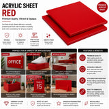 Red acrylic sheet 18 x 24 x 125 inch — set of 2