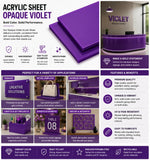 Purple acrylic sheet 36 x 60 x 1/8 inch — set of 3