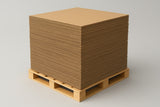Set of 5 Kraft brown corrugated cardboard sheets 48 x 48 x 3/16 inch with corrugated profile