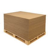 Set of 10 Kraft brown corrugated cardboard sheets 48 x 96 x 3/16 inch with corrugated profile