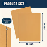 Set of 10 Kraft brown corrugated cardboard sheets 48 x 96 x 3/16 inch with corrugated profile
