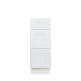 White Shaker 3-drawer base kitchen cabinet 21W x 24D x 34.5H