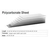 Clear polycarbonate sheet 12 x 18 x 1/16 inch