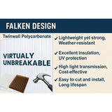 Clear twinwall polycarbonate panel 12 x 60 x 3/8 inch with twinwall construction — set of 2