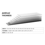 Clear acrylic sheet 12 x 48 x 1/8 inch — set of 3