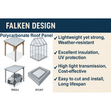 Clear ribbed polycarbonate panel 41 x 96 x 1/16 inch with ribbed profile — set of 3