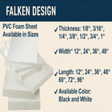 White pvc foam sheet 12 x 48 x 3/8 inch — set of 3