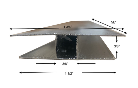 Twinwall Aluminum H Channels - 8mm x 96"