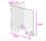 COVID-19  - 2-sided - L Shape -  Plexiglass  Sneeze Guard With Stands