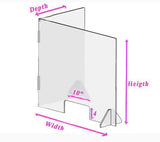 COVID-19  - 2-sided - L Shape -  Plexiglass  Sneeze Guard With Stands