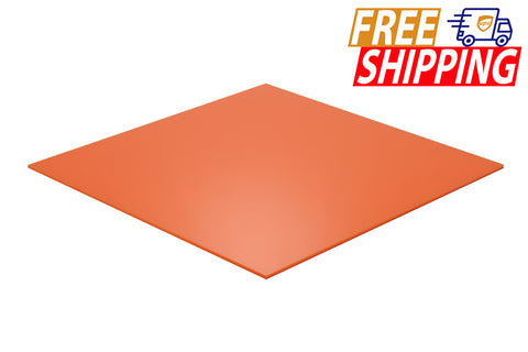 Acrylic Sheet - Orange Translucent 6% - 1/8 inch thick