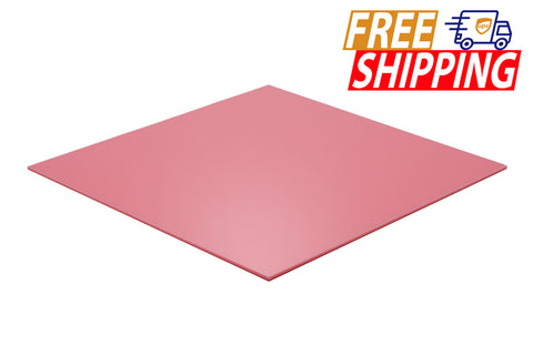 Acrylic Sheet - Pink Translucent 8% - 1/8 inch thick