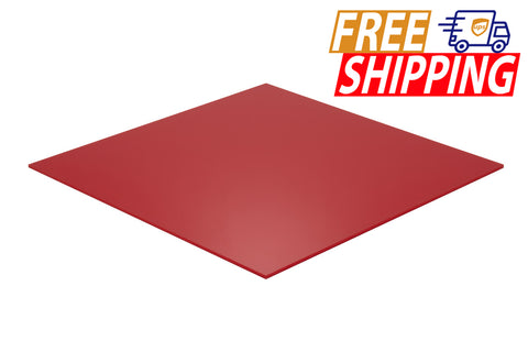 Acrylic Sheet - Red Translucent 4% - 1/8 inch thick