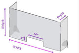 COVID-19 - 3-sided / U Shaped  - Plexiglass  Sneeze Guard for Desk With Stands