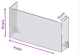 COVID-19 - 3-sided / U Shaped  - Plexiglass  Sneeze Guard for Desk With Stands